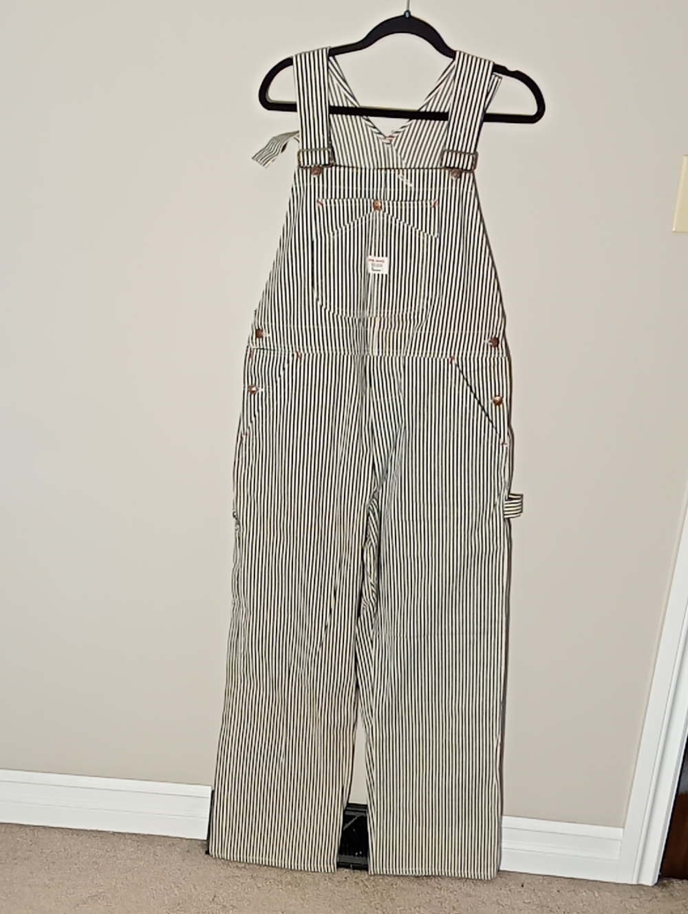 Vintage Big Mac Penneys Blue/Cream Overalls W 19" L 59"